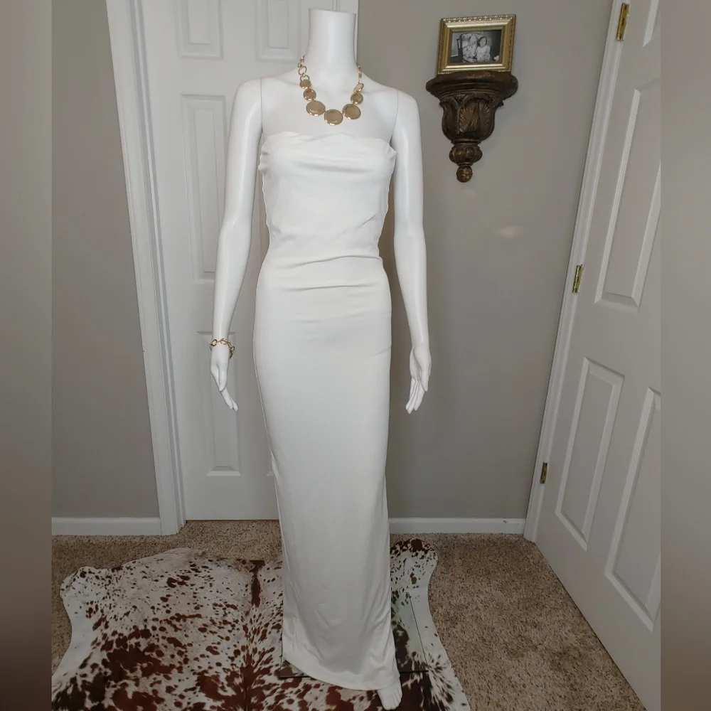 NAKED WARDROBE: THE NW TUBE DRESS, WHITE L - Picture 4 of 16